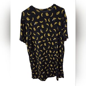 SAXX Sleepwalker crew neck pajama shirt Size Large Banana Print